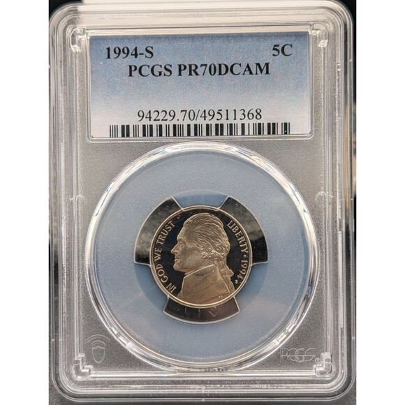 Other - 1994‑S Jefferson Nickel – PCGS PR70DCAM, Proof Clad Coin